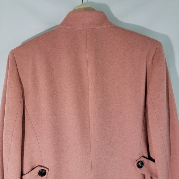 Anne Klein Salmon Pink/Peach 100% Cashmere Single Breasted Peacoat Blazer Size 8 - Picture 7 of 12